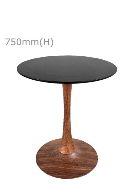 TULIP TABLE - WOOD & ROUND TOP - BLACK (TB5 - BR - RB)