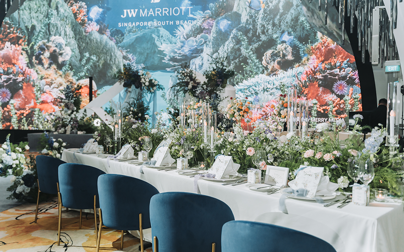 Events Partner furniture setup for a luxury JW Marriott wedding.