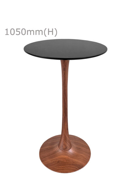 TULIP BAR TABLE - WOOD & ROUND TOP - BLACK (BT10 - BR - RB)