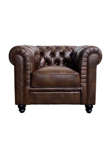 CHESTERFIELD SOFA SINGLE SEATER - WALNUT BROWN (SF9 - SWBR) FRONT