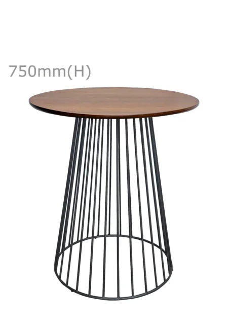 BIRDCAGE MEETING TABLE - BLACK & ROUND TOP - CHESTNUT (TB20 - B - RCN)