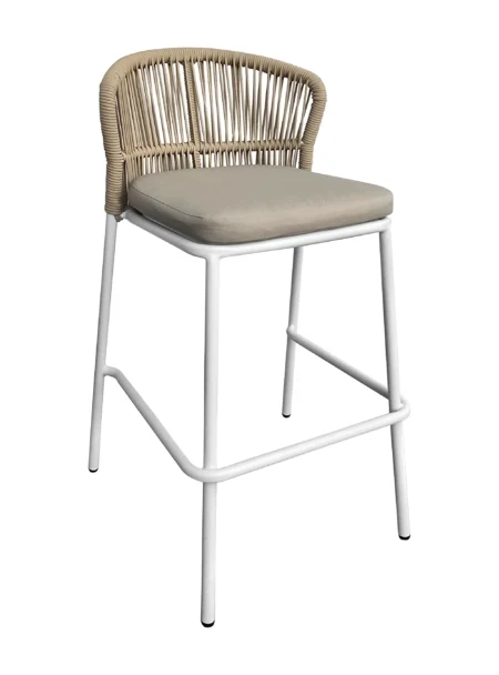 MERLIN OUTDOOR BARSTOOL - WHITE FRAME (BS20 - EW)
